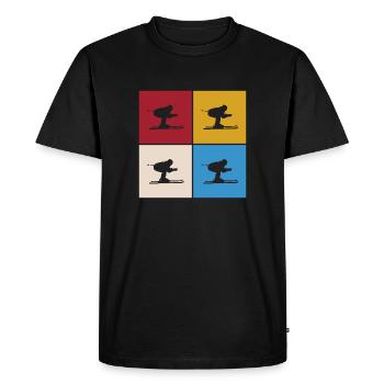 Skieurs Ski Hiver Vacances d’hiver Sports d’hiver - T-shirt Premium bio Homme - noir - Devant - Nico (187cm)