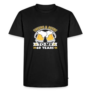 60th birthday beers - Men's Premium Organic T-Shirt - black - Front - Nico (187cm)