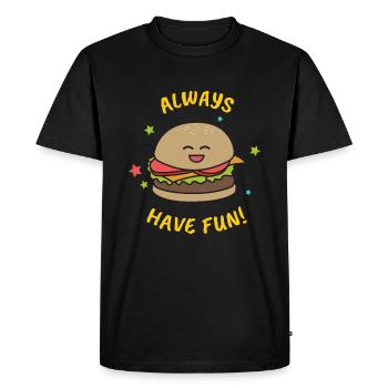 Burger Hamburger Cheeseburger Cadeau restauration rapide - T-shirt Premium bio Homme - noir - Devant - Nico (187cm)