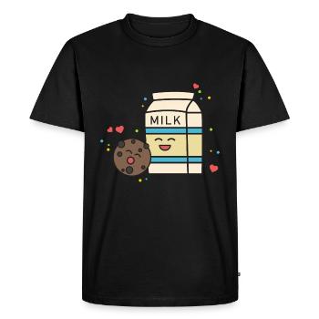 Biscuits au lait biscuit cadeau chocolat doux comique - T-shirt Premium bio Homme - noir - Devant - Nico (187cm)