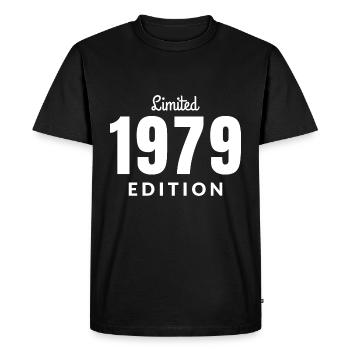 Né en 1979 - T-shirt Premium bio Homme - noir - Devant - Nico (187cm)