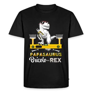 Papasaurus bricolo Papa Dinosaure Bricoleur - T-shirt Premium bio Homme - noir - Devant - Nico (187cm)
