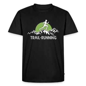 trail running course à pied nature montagne - T-shirt Premium bio Homme - noir - Devant - Nico (187cm)