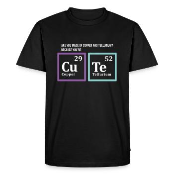 En cuivre et le tellure? Parce que vous êtes CuTe! - T-shirt Premium bio Homme - noir - Devant - Nico (187cm)