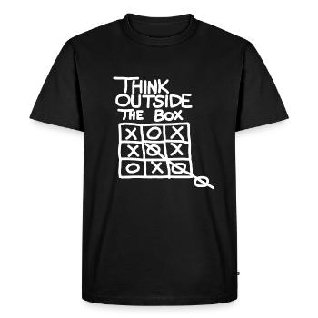 Think outside the box - Men's Premium Organic T-Shirt - black - Front - Nico (187cm)