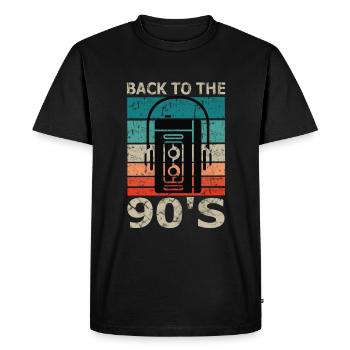 retour aux 90 s 90 - T-shirt Premium bio Homme - noir - Devant - Nico (187cm)