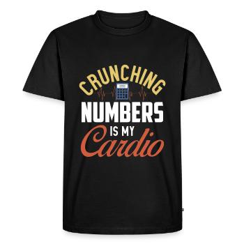 Crunching number is my cardio - funny gift - Men's Premium Organic T-Shirt - black - Front - Nico (187cm)