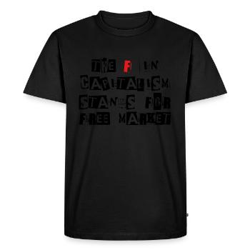 Le F dans le capitalisme Anticapitalisme - T-shirt Premium bio Homme - noir - Devant - Nico (187cm)