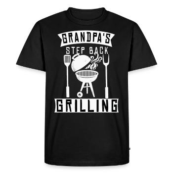 Grand-père Grand-père Barbecue Saison de barbecue - T-shirt Premium bio Homme - noir - Devant - Nico (187cm)