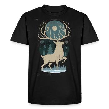 Reindeers and Stars Design Merch. - Men's Premium Organic T-Shirt - black - Front - Nico (187cm)