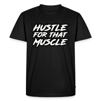 Hustle pour ce muscle - T-shirt Premium bio Homme - noir - Devant - Nico (187cm)