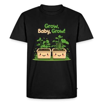 Grow Baby Grow - Conception de jardin mignon - T-shirt Premium bio Homme - noir - Devant - Nico (187cm)