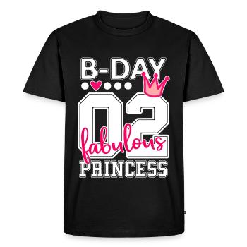 2ème anniversaire numéro 02 princesse - T-shirt Premium bio Homme - noir - Devant - Nico (187cm)