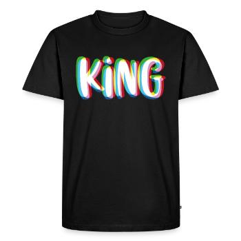 King - chemise partenaire Queen - T-shirt Premium bio Homme - noir - Devant - Nico (187cm)