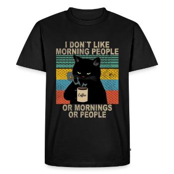 Funny morning muffle cats coffee design - Men's Premium Organic T-Shirt - black - Front - Nico (187cm)