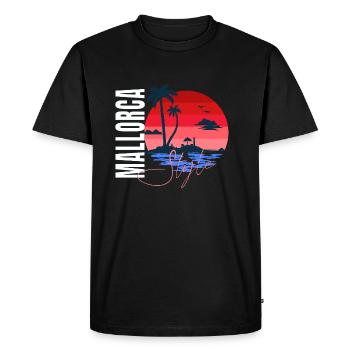Style majorque – Sunset Vibes - T-shirt Premium bio Homme - noir - Devant - Nico (187cm)