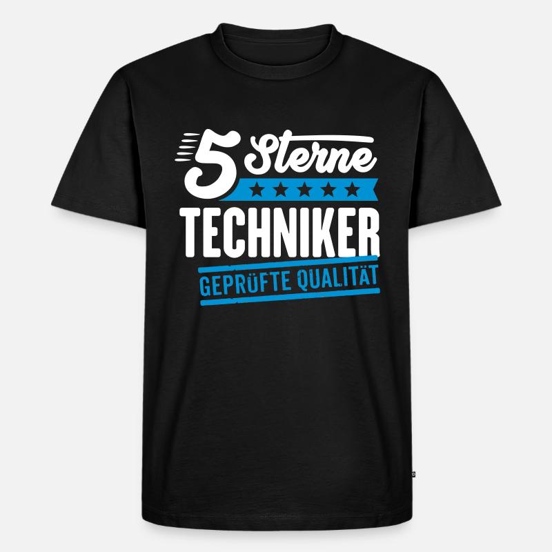 5Sterne Techniker - Männer Premium Bio T-Shirt - Schwarz