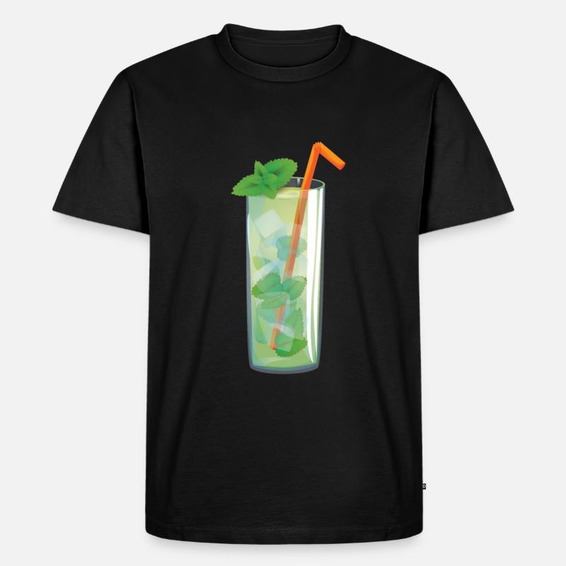 Eistee Ice Tea Glas - Männer Premium Bio T-Shirt - Schwarz