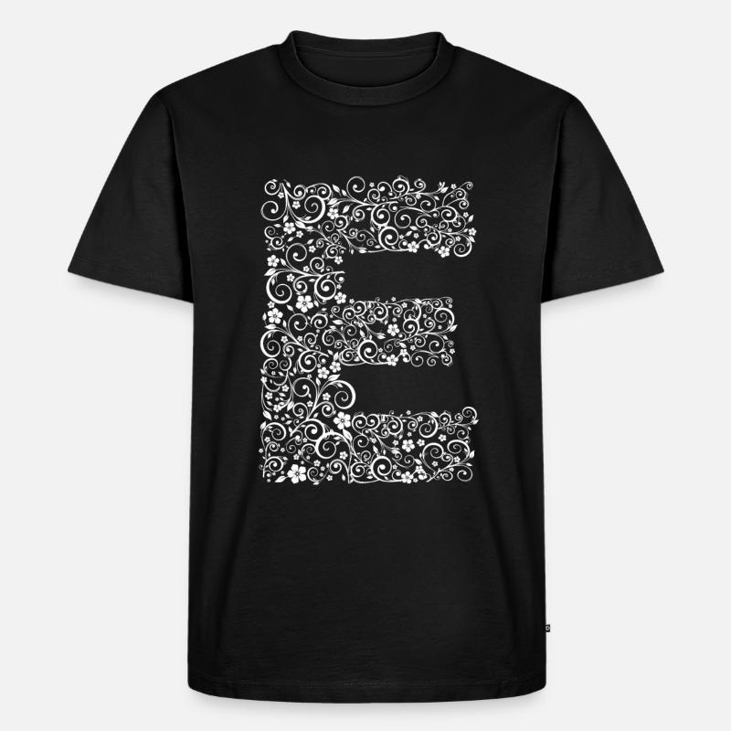 Buchstabe E - Männer Premium Bio T-Shirt - Schwarz