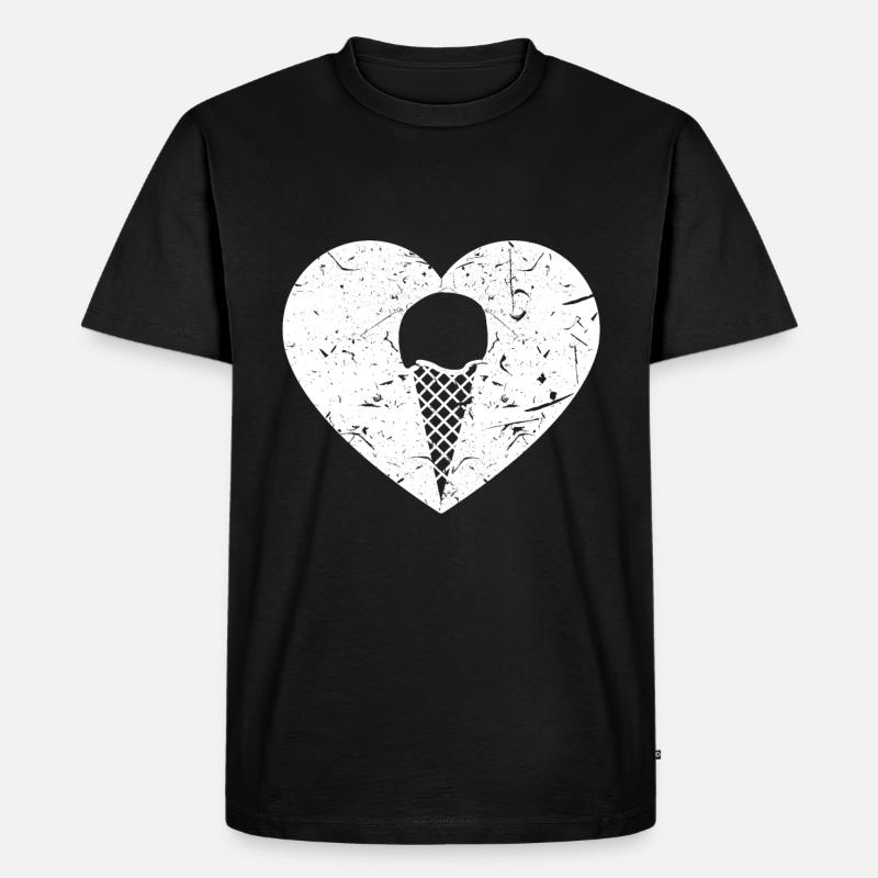 Eis Eiswaffel Kugel - Männer Premium Bio T-Shirt - Schwarz
