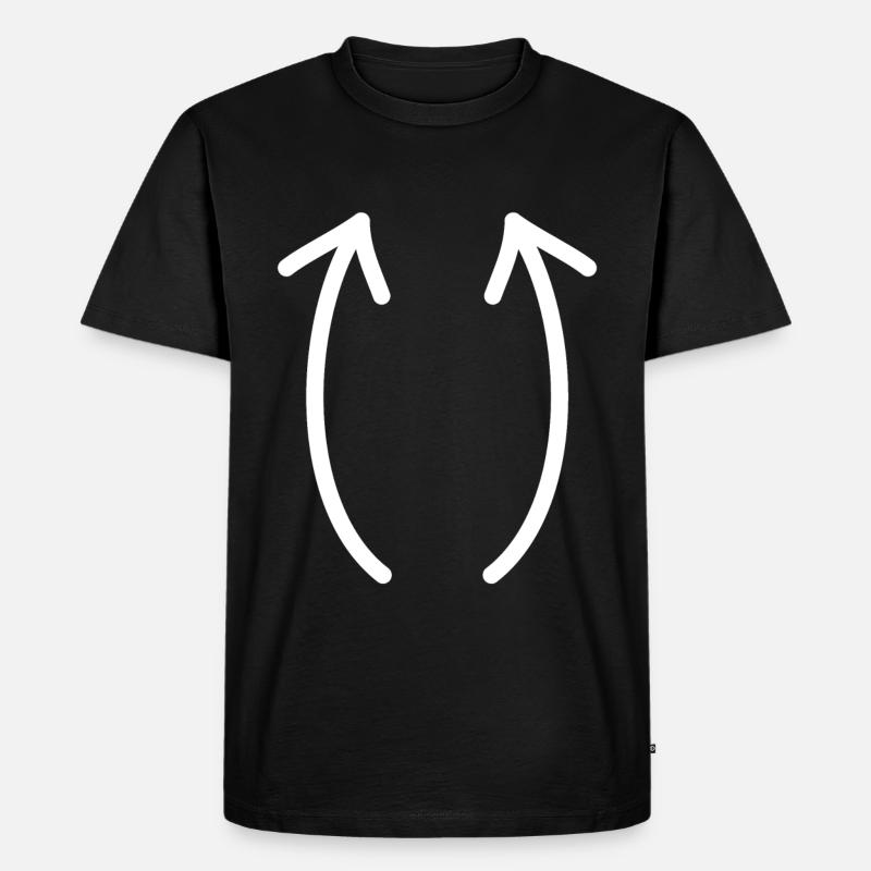 Zwei Pfeile nach oben - Männer Premium Bio T-Shirt - Schwarz