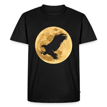 L’aigle dans la lune pleine lune - T-shirt Premium bio Homme - noir - Devant - Nico (187cm)