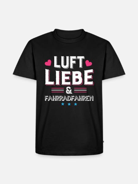 Luft Liebe & Fahrradfahren - Männer Premium Bio T-Shirt - Schwarz