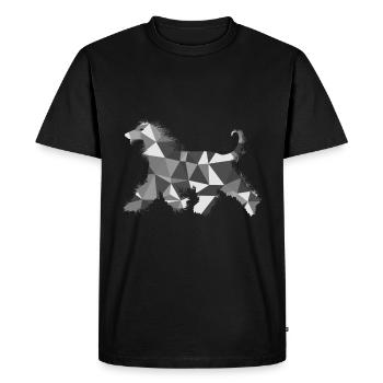 Lévrier afghan polygone - T-shirt Premium bio Homme - noir - Devant - Nico (187cm)