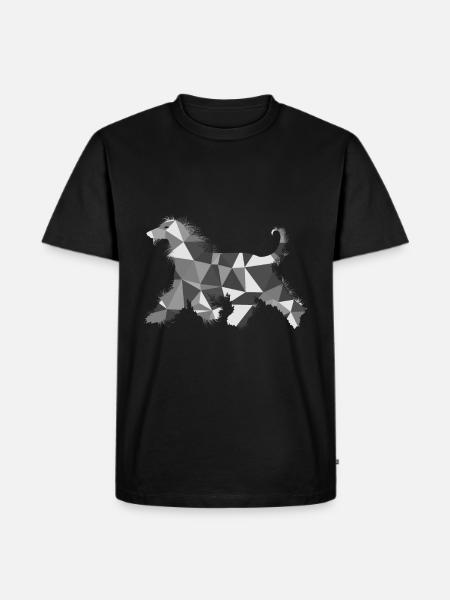 Lévrier afghan polygone - T-shirt Premium bio Homme - noir