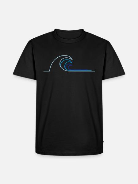 Welle - Männer Premium Bio T-Shirt - Schwarz