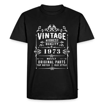 Vintage 1973 vintage - Men's Premium Organic T-Shirt - black - Front - Nico (187cm)