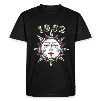 1952 sun face - Men's Premium Organic T-Shirt - black - Front - Nico (187cm)