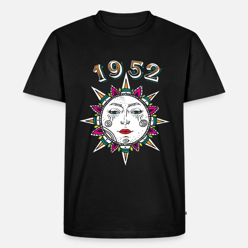 1952 Sonnengesicht - Männer Premium Bio T-Shirt - Schwarz