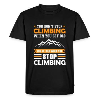 Alpinisme grimper vieille pension disant - T-shirt Premium bio Homme - noir - Devant - Nico (187cm)