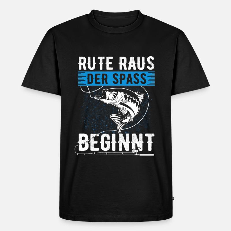 Rute raus, der Spaß beginnt - Männer Premium Bio T-Shirt - Schwarz