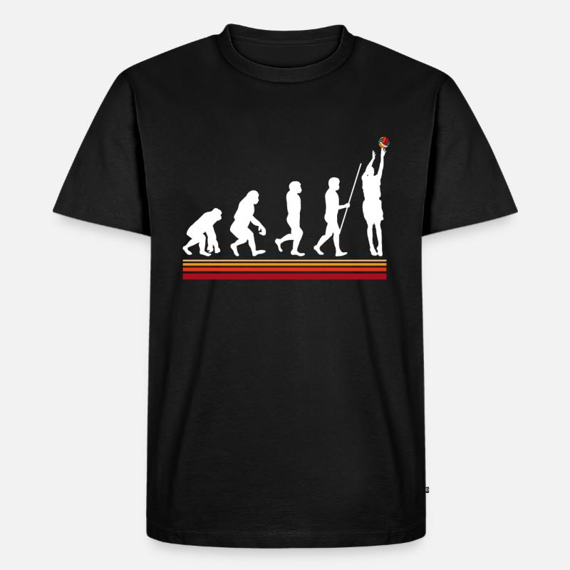 Retro Basketball Evolution - Männer Premium Bio T-Shirt - Schwarz