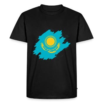 Kazakhstan Flag - Men's Premium Organic T-Shirt - black - Front - Nico (187cm)