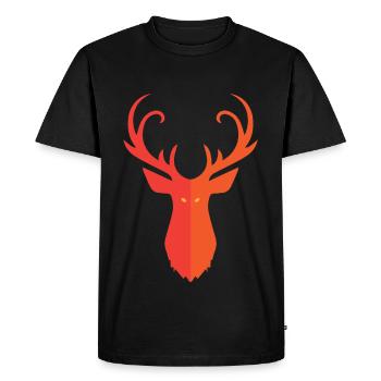 Cerf rouge - T-shirt Premium bio Homme - noir - Devant - Nico (187cm)