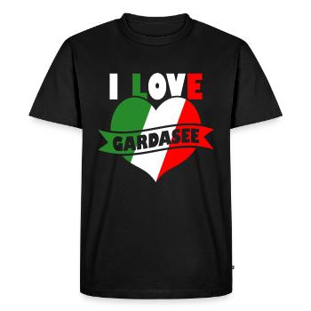 Lac de Garde Love Italie vacances - T-shirt Premium bio Homme - noir - Devant - Nico (187cm)