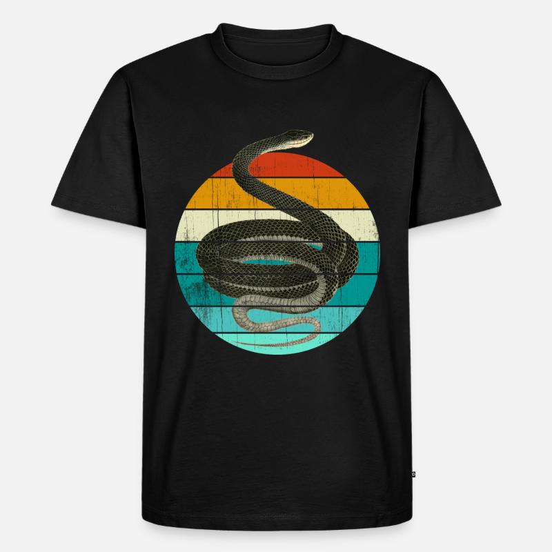 Coluber Constrictor Schwarznatter Schlange - Männer Premium Bio T-Shirt - Schwarz