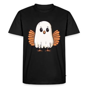 Turkey Halloween Funny Ghost - Men's Premium Organic T-Shirt - black - Front - Nico (187cm)
