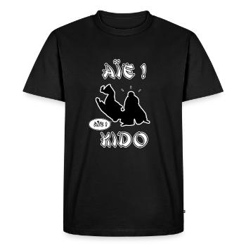 OUI! KIDO - WORDS OF WORDS - FRANCOIS VILLE - Men's Premium Organic T-Shirt - black - Front - Nico (187cm)