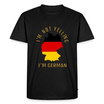 Je ne crie pas je suis allemand Allemagne Allemands - T-shirt Premium bio Homme - noir - Devant - Nico (187cm)