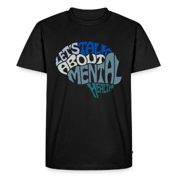 Parlons santé mentale - T-shirt Premium bio Homme - noir - Devant - Nico (187cm)