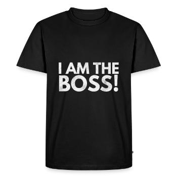 Je suis le patron Funny Sayings Mom Dad Gift - T-shirt Premium bio Homme - noir - Devant - Nico (187cm)