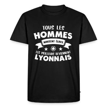 Super lyonnais cadeau drôle tshirt homme ville - T-shirt Premium bio Homme - noir - Devant - Nico (187cm)