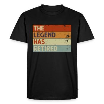 La légende a pris sa retraite - T-shirt Premium bio Homme - noir - Devant - Nico (187cm)