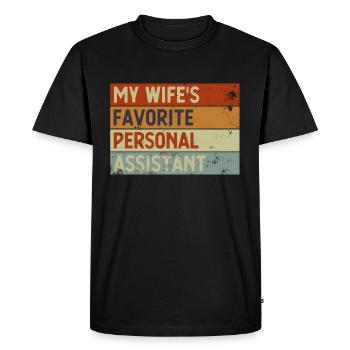 My Wife's favorite Personal Assistant Husband - Men's Premium Organic T-Shirt - black - Front - Nico (187cm)