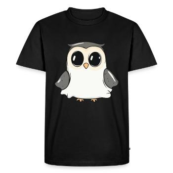 Owl Halloween Funny Ghost - Men's Premium Organic T-Shirt - black - Front - Nico (187cm)