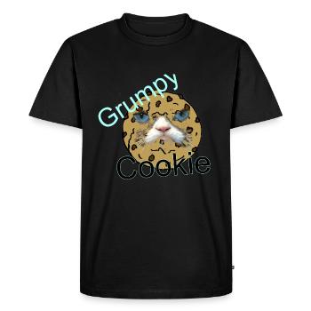 Grumpy Cookie - Men's Premium Organic T-Shirt - black - Front - Nico (187cm)
